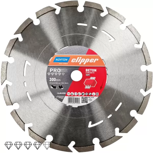 Disc diamantat PRO Beton Soft II 300mm x 25,4mm